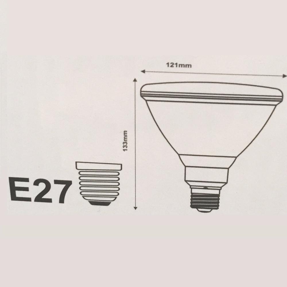 Ampoule LED E27 15W 220V PAR38 38°