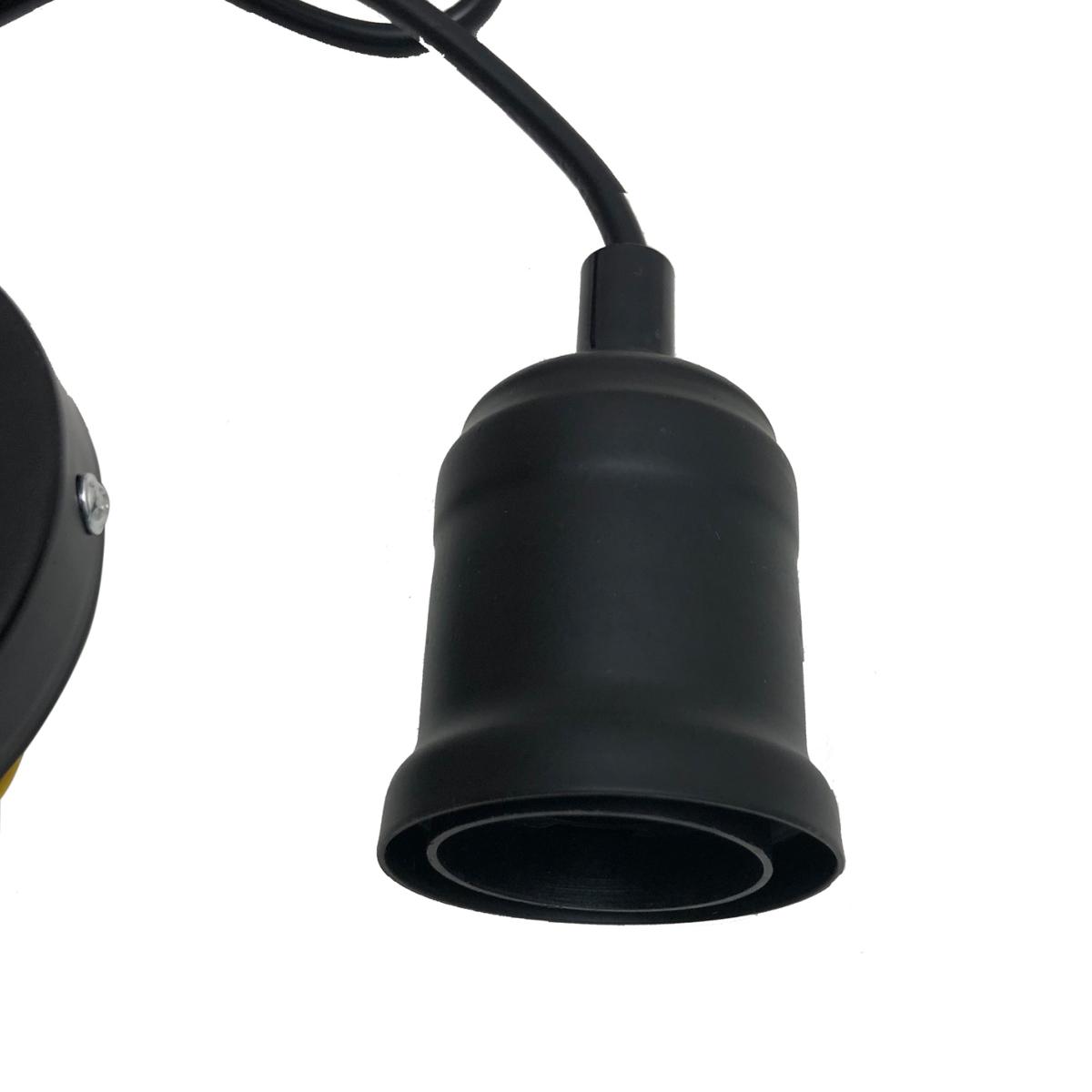 Suspension luminaire Ampoule E27 Noir Mat