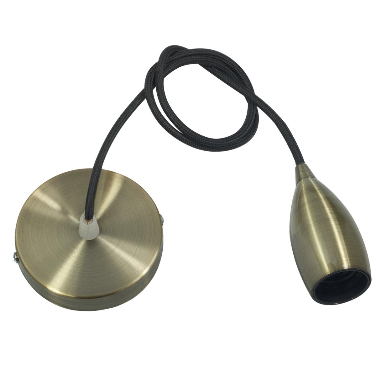 Suspension Ampoule E27 Bronze Brossé Ovale