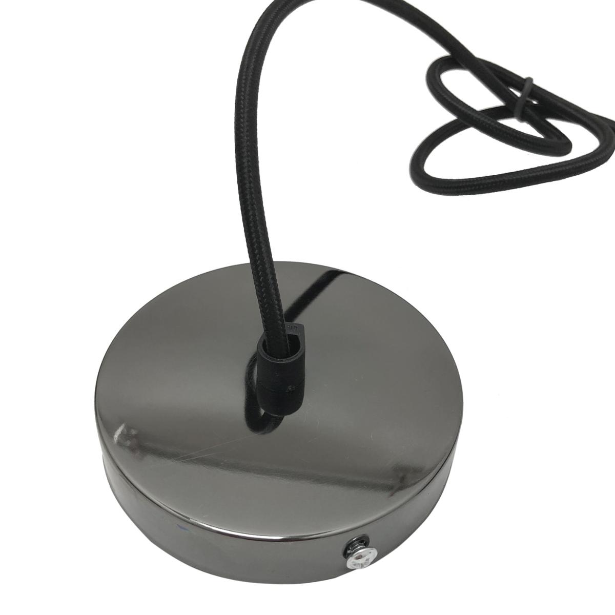 Suspension Ampoule E27 Noir Métallique Cloche