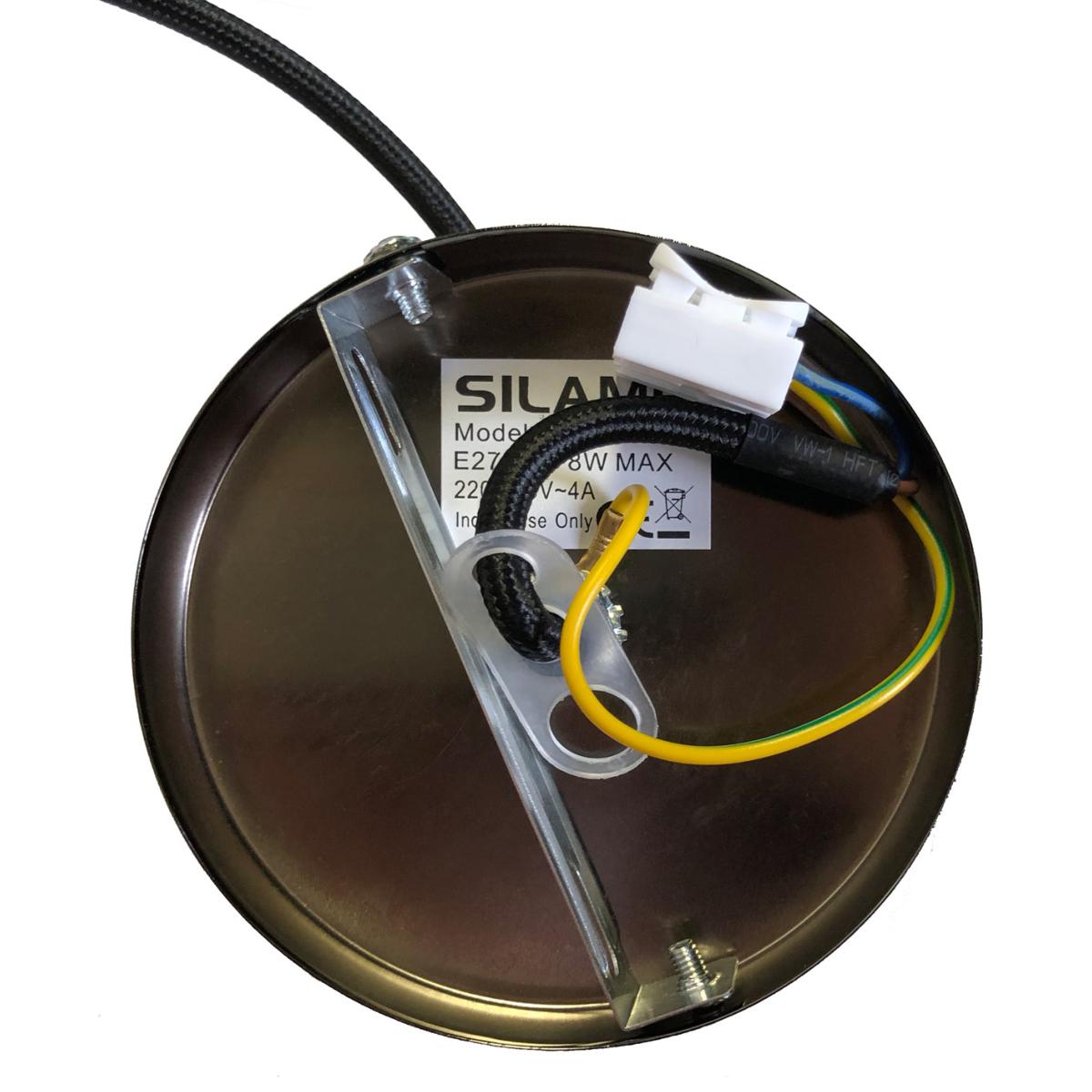 Suspension Ampoule E27 Noir Métallique Cloche