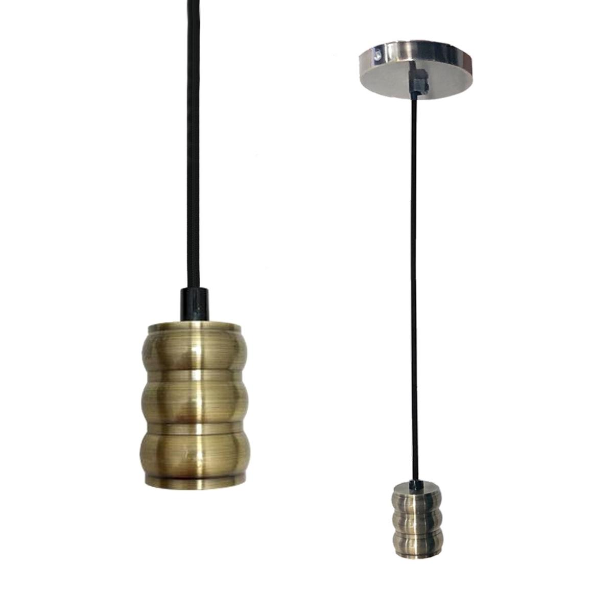 Suspension Douille E27 en Bronze Brossé Cylindrique