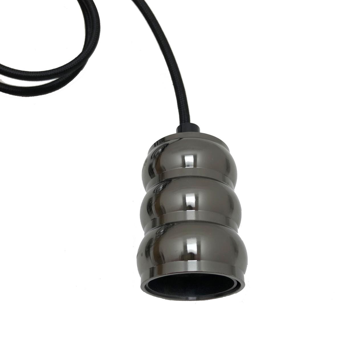 Suspension luminaire Ampoule E27 Noir Métallique Cylindrique