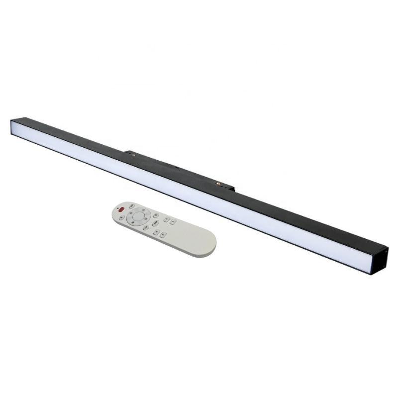 Kit Profilé LED sur Rail Magnétique 48V 20W Dimmable Noir + Télécommande