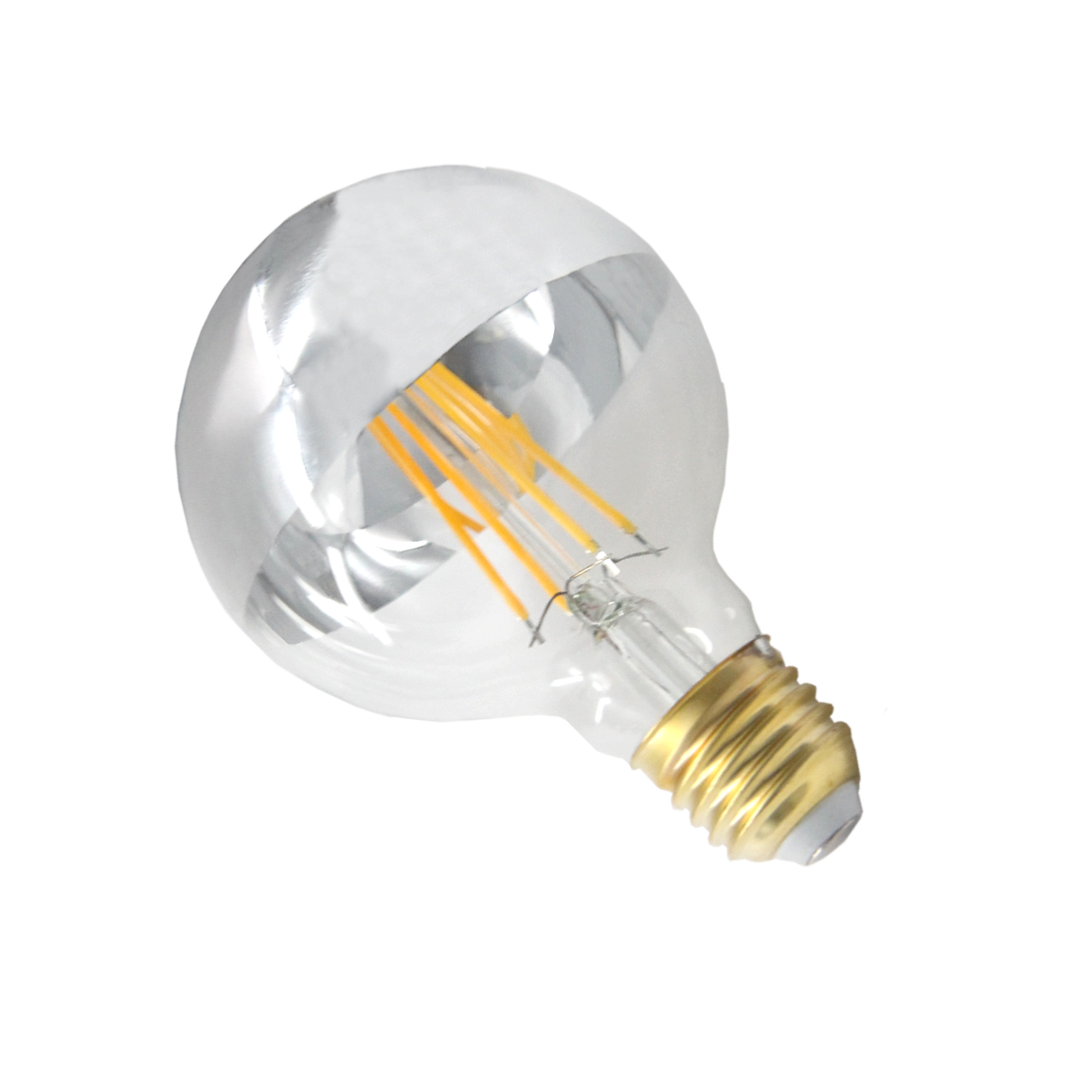 Ampoule LED E27 Filament Dimmable 8W G80 Globe Reflect Argent