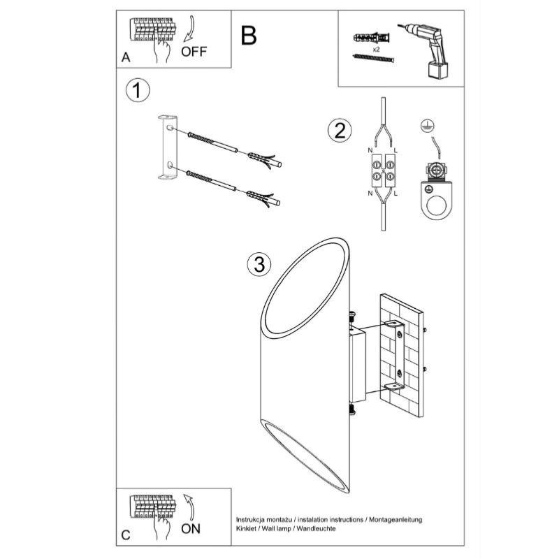 Applique Murale Tube Blanc pour Ampoule G9