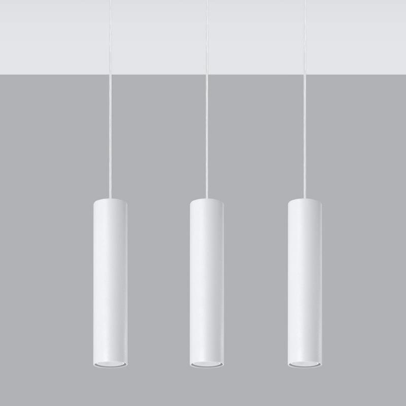 Suspension 3 Lampes Blanc pour Ampoules GU10