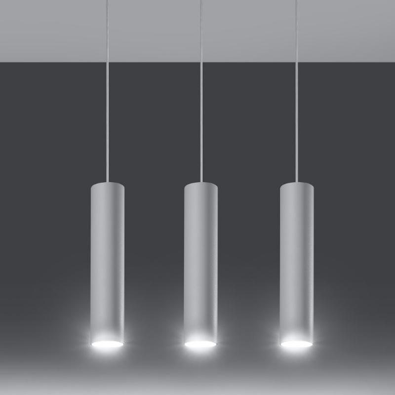 Suspension 3 Lampes Blanc pour Ampoules GU10