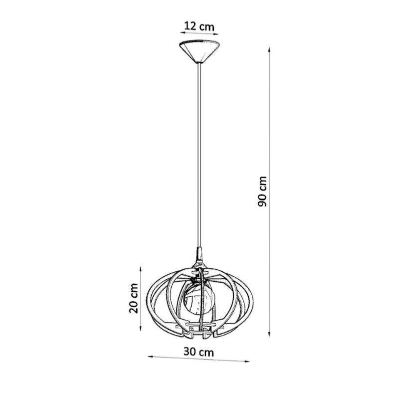 Suspension Bois Ellipse pour Ampoule E27