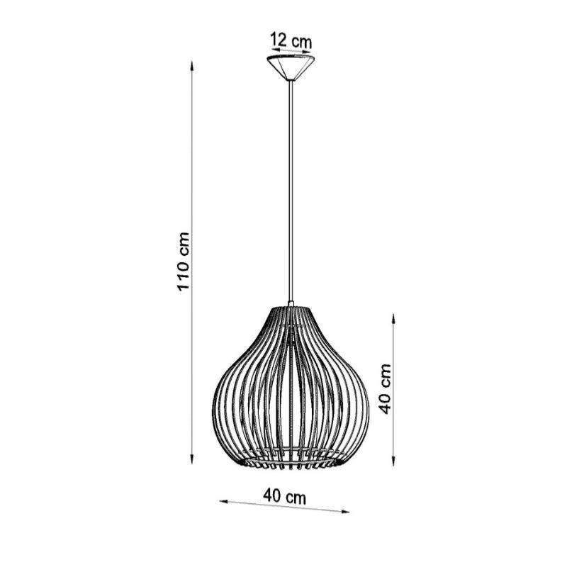 Suspension Bois Sphère pour Ampoule E27