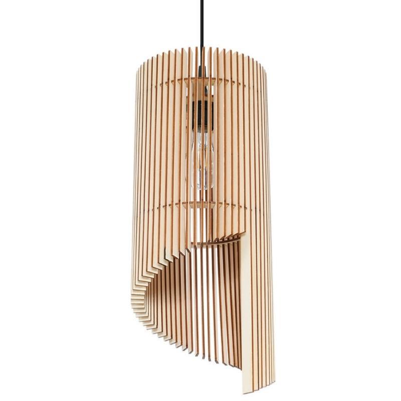 Suspension Bois Géométrique Design pour Ampoule E27