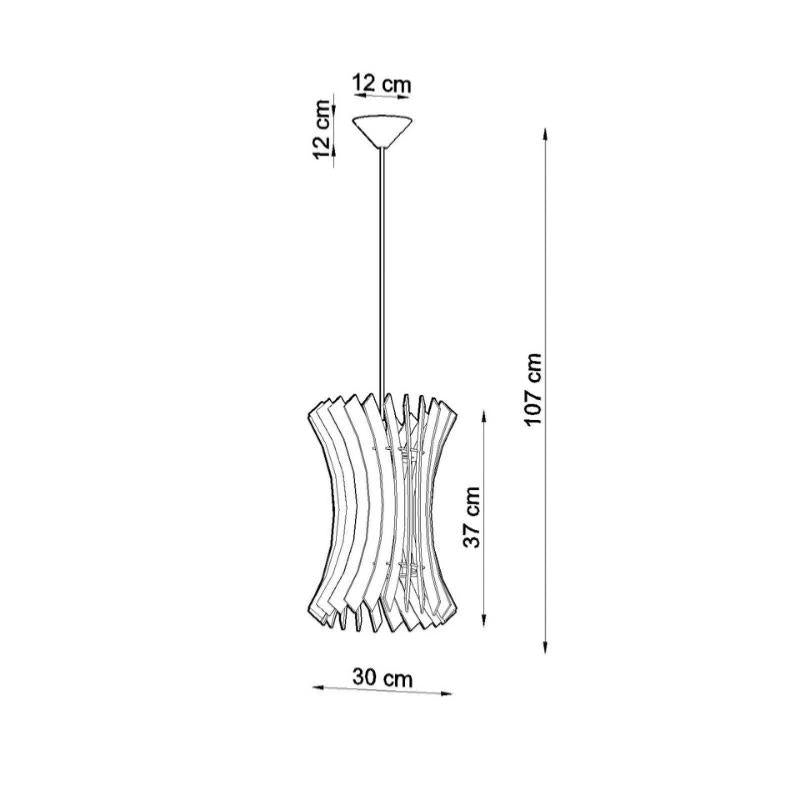 Suspension Bois Cylindre pour Ampoule E27