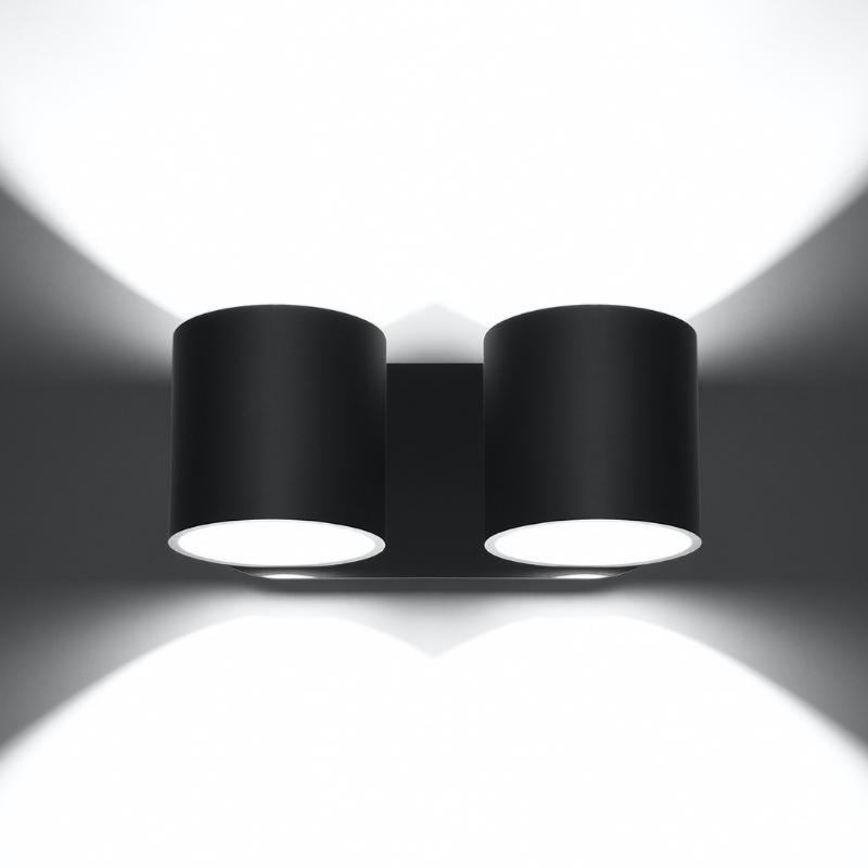 Applique Murale Double Cylindre Noir pour Ampoule G9