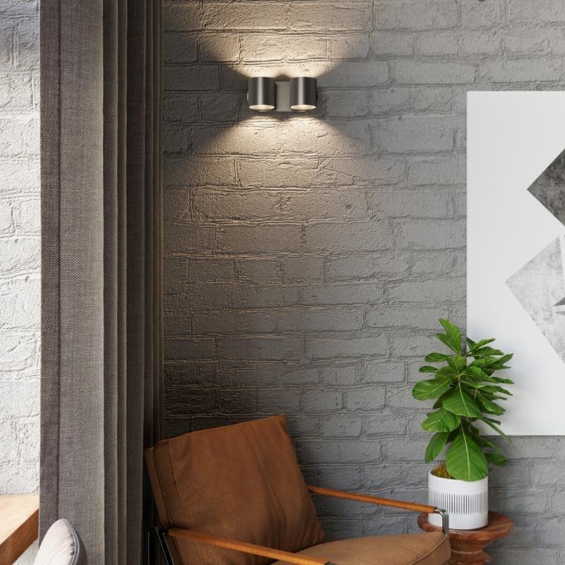 Applique Murale Double Cylindre Noir pour Ampoule G9