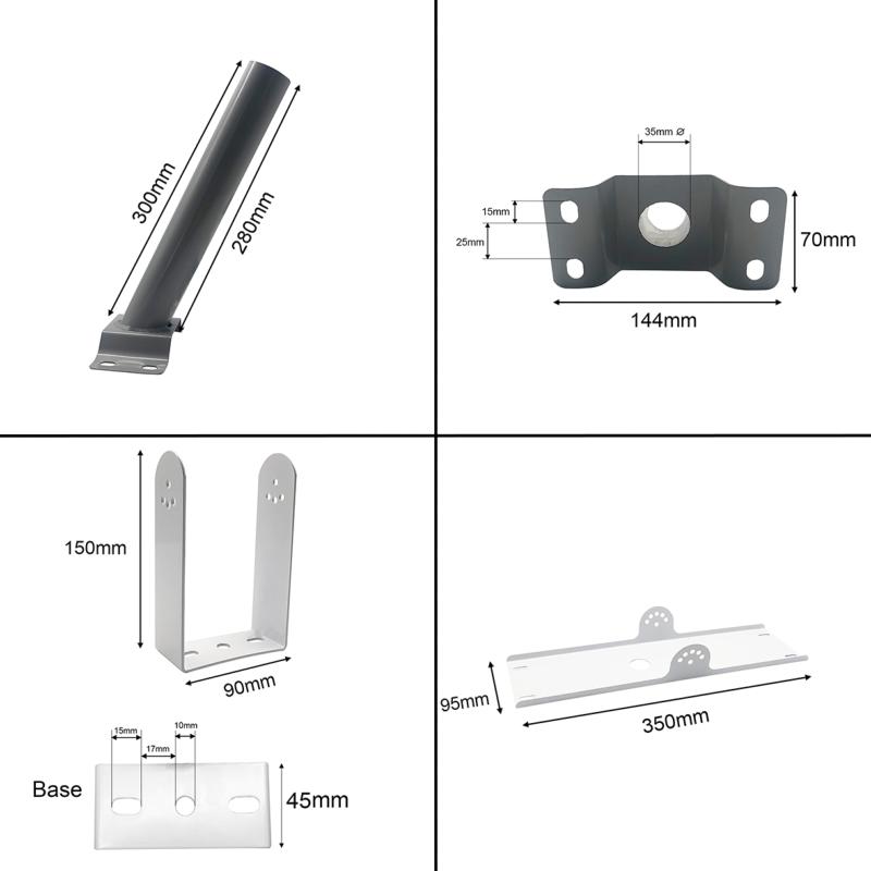 Luminaire LED urbain solaire 30W IP65 Dimmable (Barre métallique + télécommande incluses)