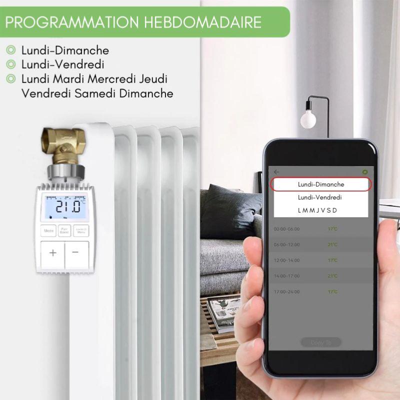 Tête Thermostatique Connectée ZigBee Universelle avec Ecran LCD