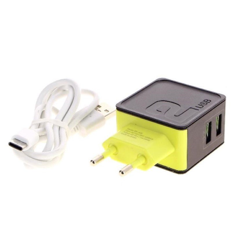 Adaptateur Secteur Universel 2 Ports USB 2.4A + Câble Type C - Silamp France