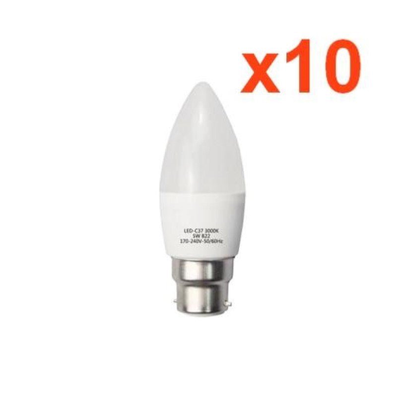 Ampoule LED B22 6W 220V C37 180° (Pack de 10) - Silamp France