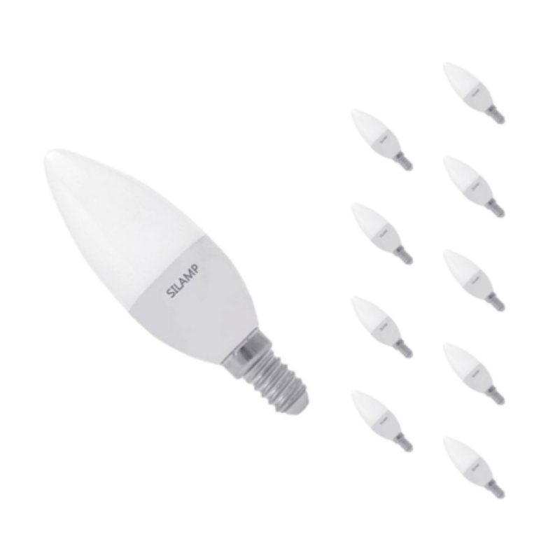 Ampoule LED E14 8W 220V C37 180° (Pack de 10) - Silamp France