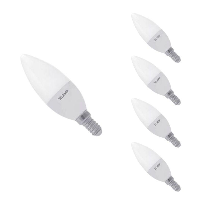 Ampoule LED E14 8W 220V C37 180° (Pack de 5) - Silamp France