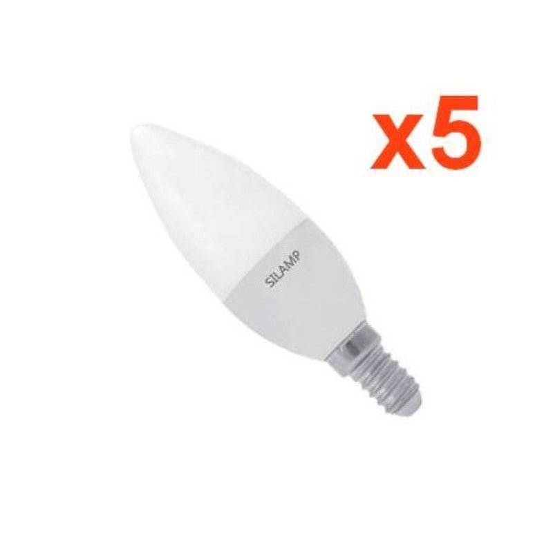 Ampoule LED E14 8W 220V C37 180° (Pack de 5) - Silamp France