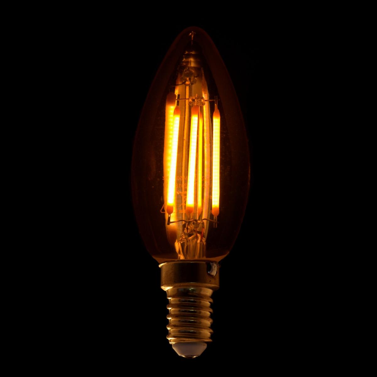 Ampoule LED E14 Filament 4W C35 Bougie - Silamp France
