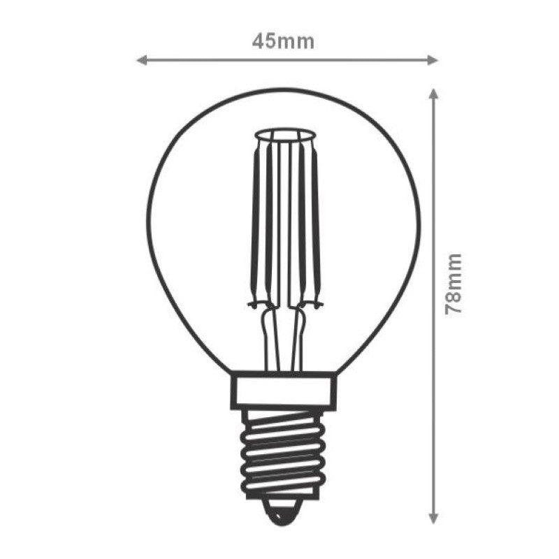 Ampoule LED E14 Filament 4W G45 (Pack de 10) - Silamp France