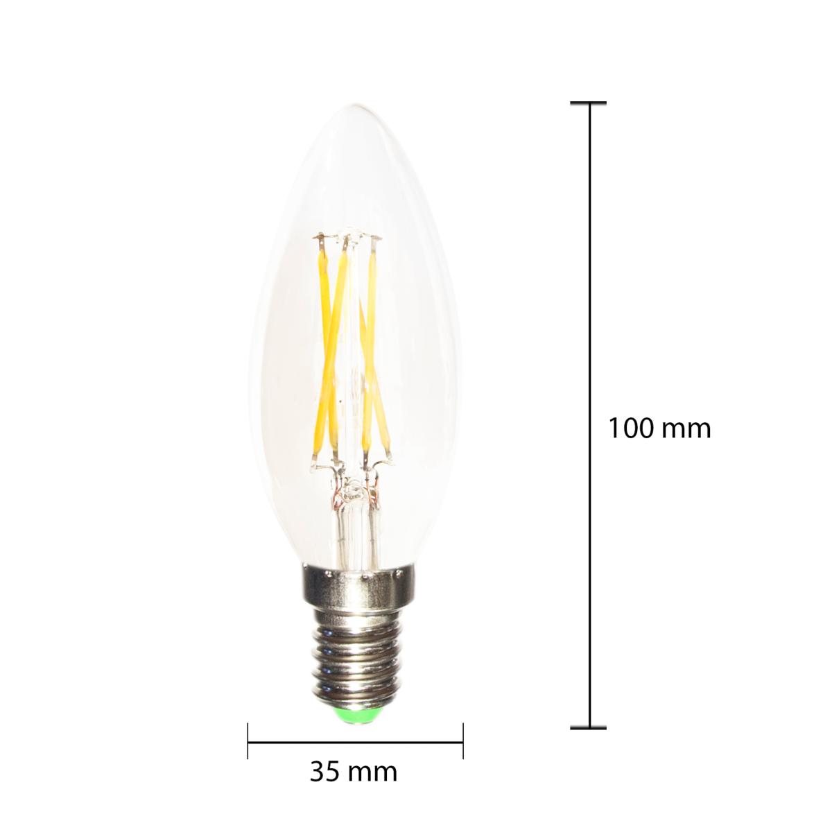 Ampoule LED E14 Filament 6W 220V C35 COB 360° - Silamp France