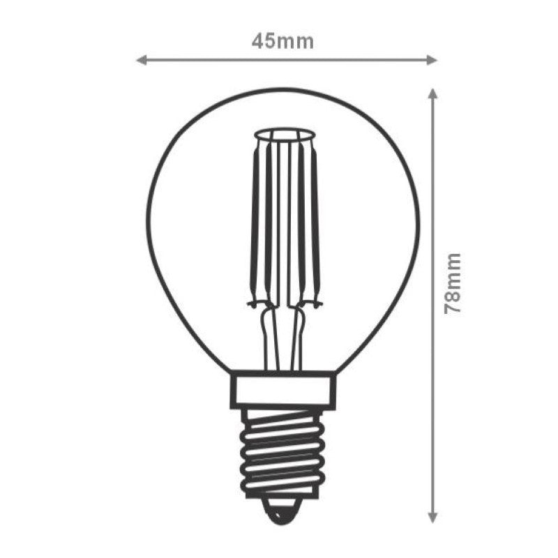 Ampoule LED E14 Filament Dimmable 4W G45 Classique (Pack de 5) - Silamp France