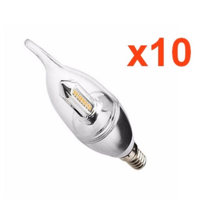 Ampoule LED E14 Flamme 4W 220V 32LED SMD3014 270° (Pack de 10) - Silamp France