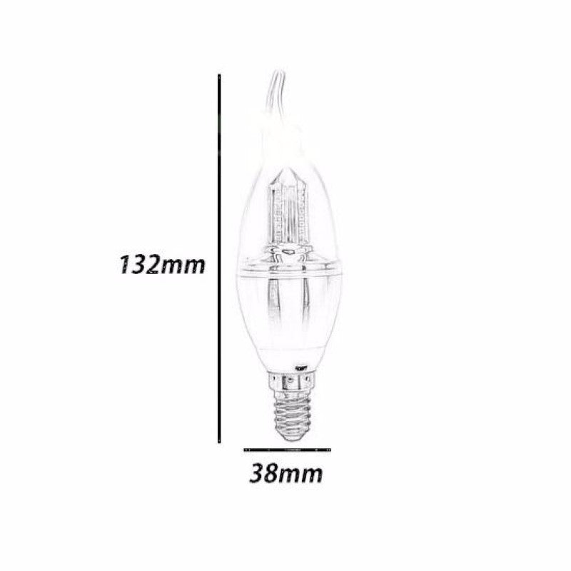 Ampoule LED E14 Flamme 4W 220V 32LED SMD3014 270° ventilée - Silamp France