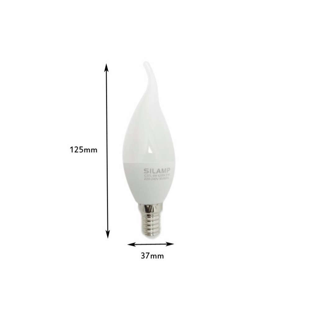 Ampoule LED E14 Flamme 6W 220V COB 360° (Pack de 10) - Silamp France