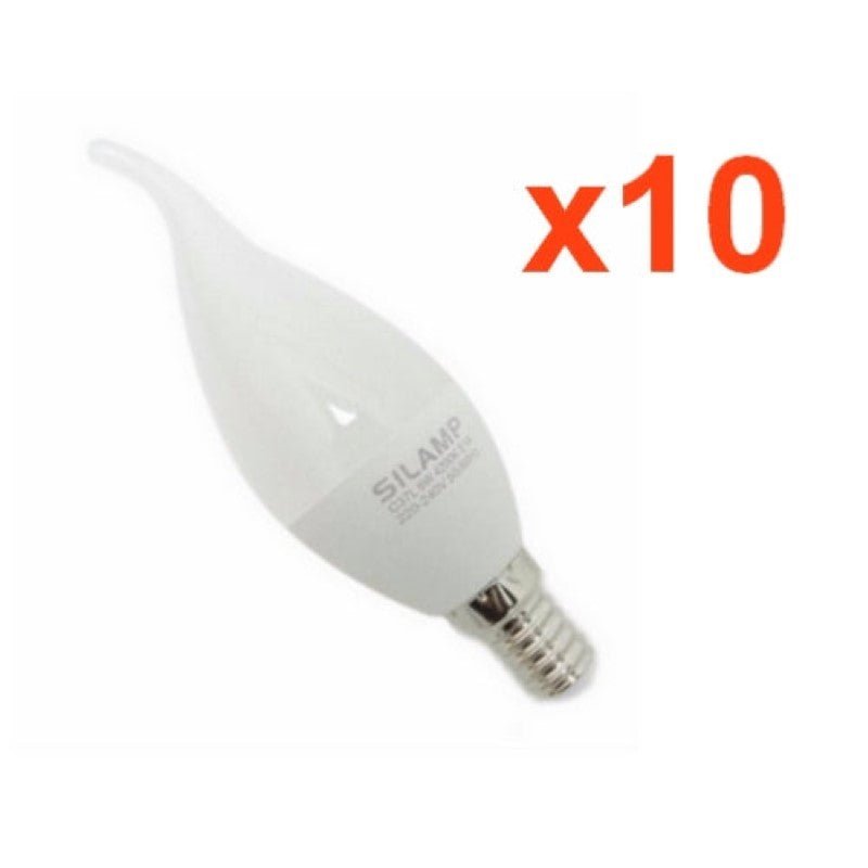 Ampoule LED E14 Flamme 8W 220V COB 300° (Pack de 10) - Silamp France