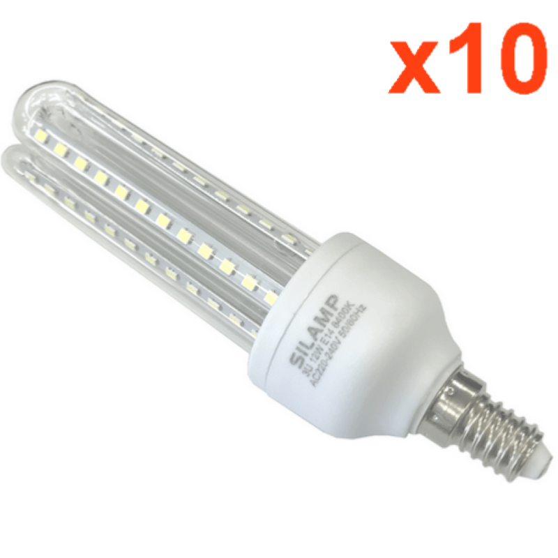 Ampoule LED E14 Lynx 12W 220V 360° CFL - Pack de 10 - Silamp France