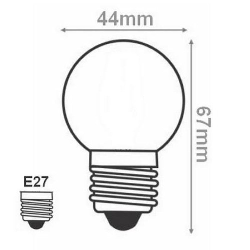 Ampoule LED E27 1W G45 ROUGE - Silamp France