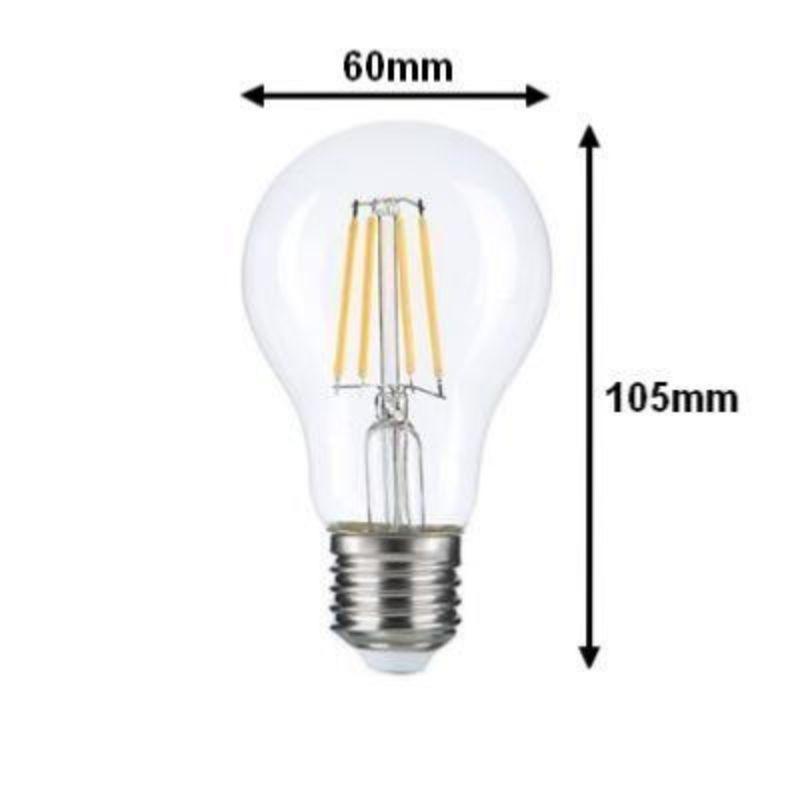 Ampoule LED E27 A60 8W Filament - Silamp France