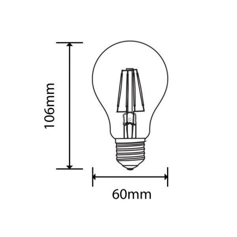 Ampoule LED E27 Dimmable 6W A60 Filament - Silamp France