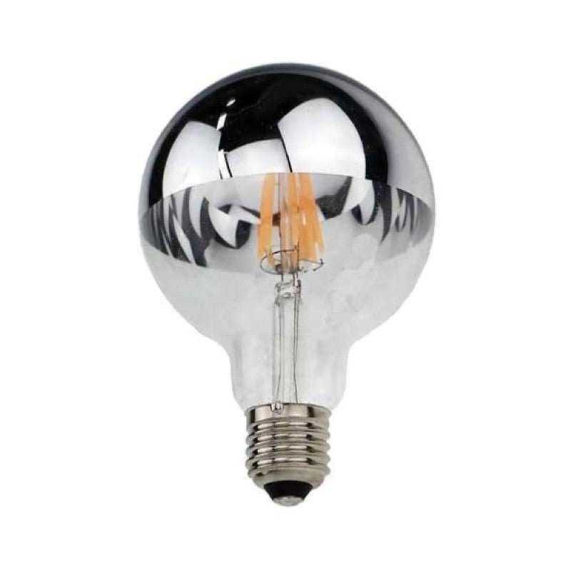 Ampoule LED E27 Filament 4W G95 Reflet Argent - Silamp France