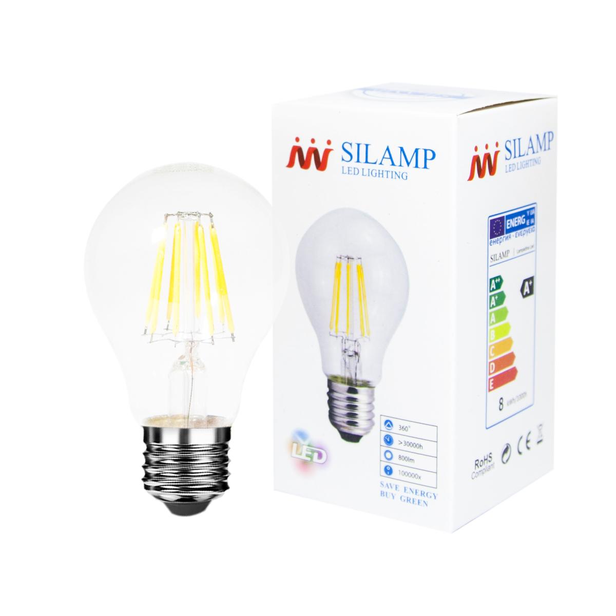 Ampoule LED E27 Filament 6W 220V COB 360° (Pack de 10) - Silamp France