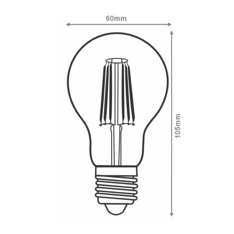 Ampoule LED E27 Filament Dimmable 8W A60 Classique - Silamp France