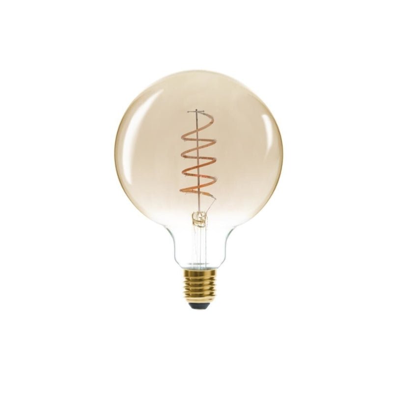 Ampoule LED E27 Filament Torsadé 4W Globe Ambré - Silamp France