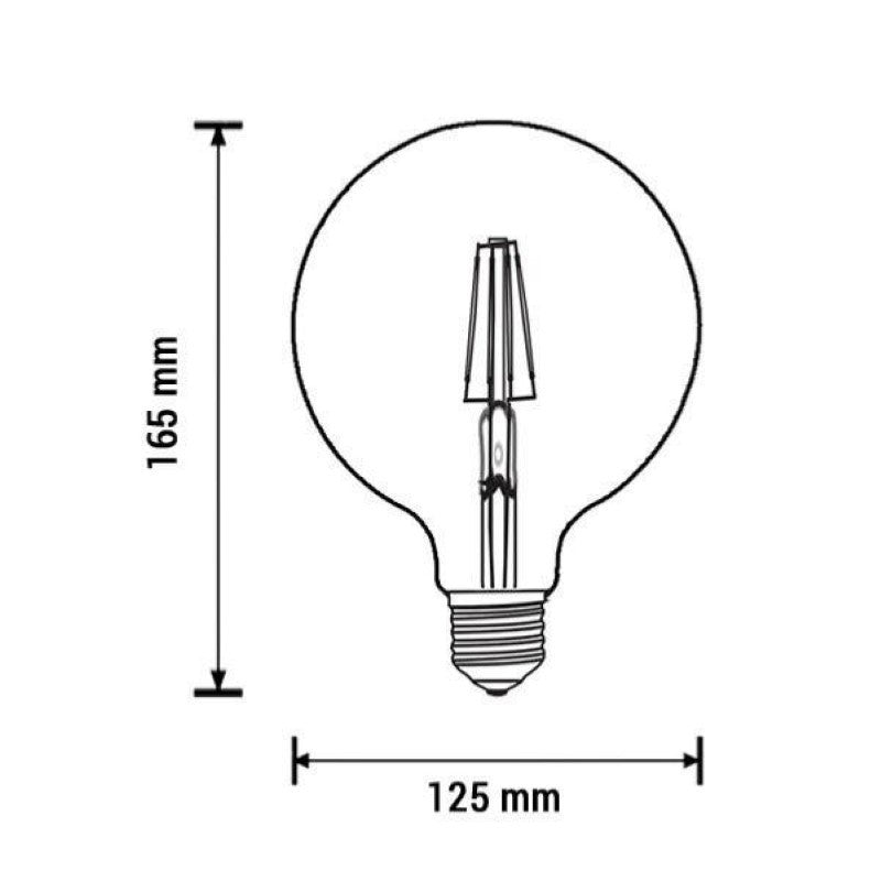 Ampoule LED E27 G125 6.5W Filament - Silamp France