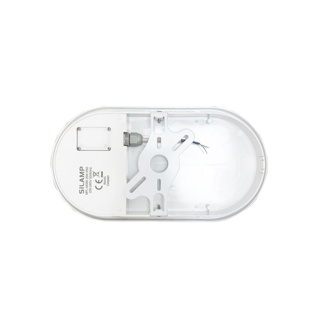 Applique LED Murale 20W Blanche Ovale IP65 (Pack de 5) - Silamp France