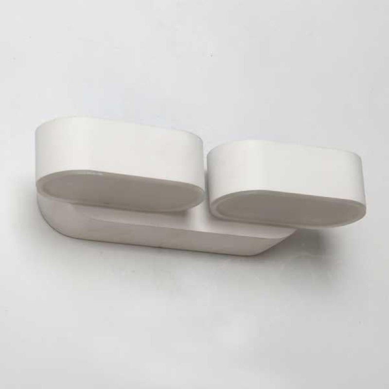 Applique Murale Double Blanche LED 12W IP54 Orientable Ovale - Silamp France