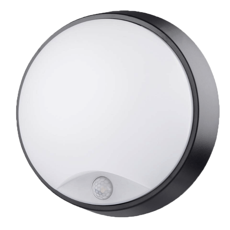 Applique Murale LED Noire 14W Ronde avec Détecteur de Mouvement IP54 - Silamp France
