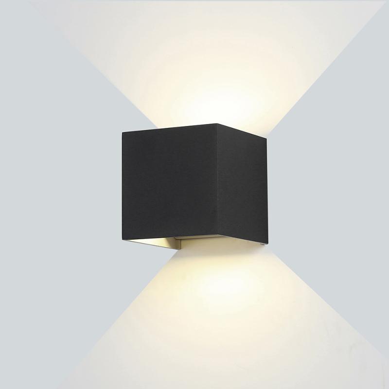 Applique Murale Noire Design LED 12W IP54 Carré - Silamp France