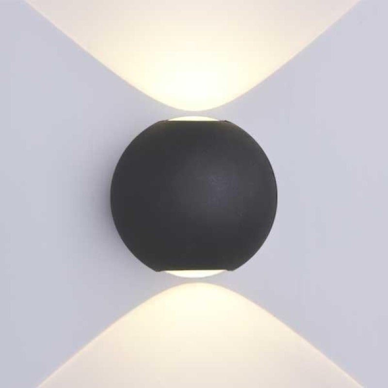 Applique Murale Noire Design LED Double Faisceaux IP54 6W - Silamp France