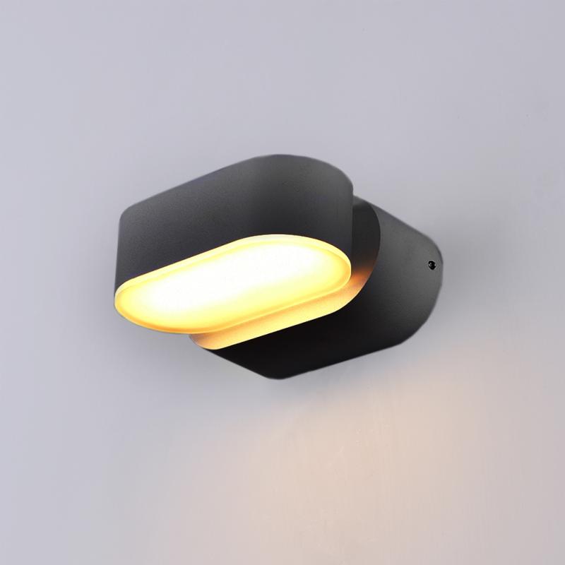 Applique Murale Noire LED 6W IP54 Orientable Ovale - Silamp France