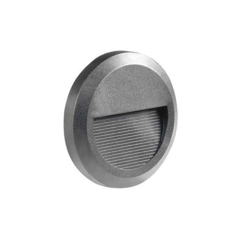 Balise LED Saillie Ronde 2W 220V 55° Grise IP65 pour Escaliers - Silamp France