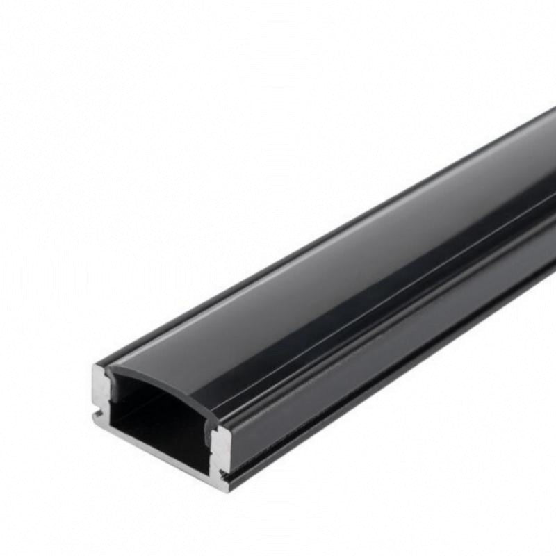 Profilé LED Aluminium Angle 30° - Longueur 2m | Pour Bande LED 8-10mm, Couvercle Verre Dépoli | 4 Pinces Incluses